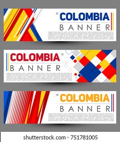 Colombia modern banner template vector set design