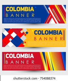 Colombia modern banner template vector set design