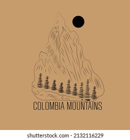 Colombia mountain logo emblem vector illustration landscape image template