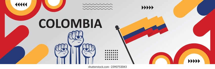 Colombia national day banner Design,vector flag color background,independence day background design,.eps
