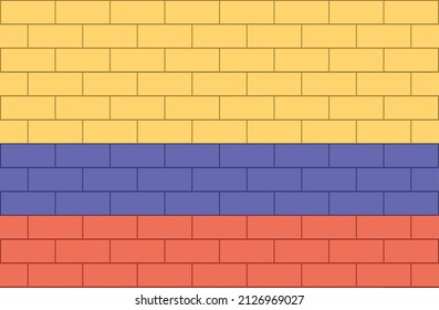 emblema del país del efecto de ladrillos de la bandera nacional de Colombia