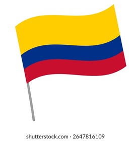 Bandeira nacional da Colômbia flutters with flagpole