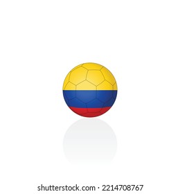 Colombia national flag on soccer ball vector graphics
