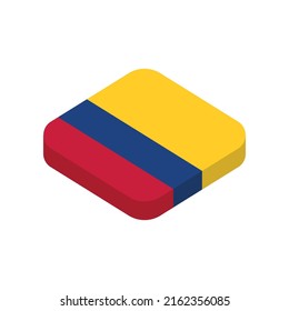 Colombia. National flag. Vector isometric flat 3D icon