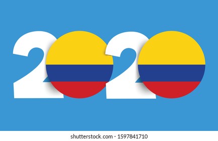 Colombia new year 2020 flag vector