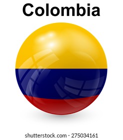 colombia official flag, button ball 