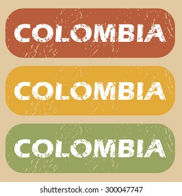 Colombia on colored background