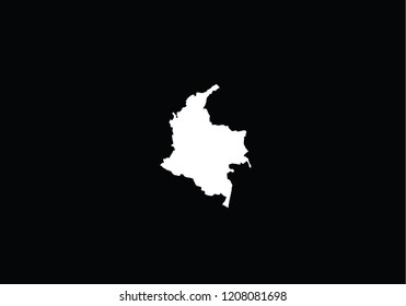 Colombia outline map country shape state borders 