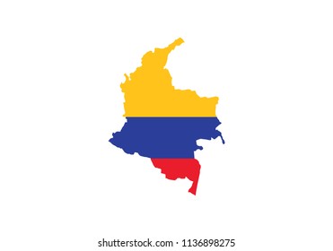 Colombia outline map national borders country shape state