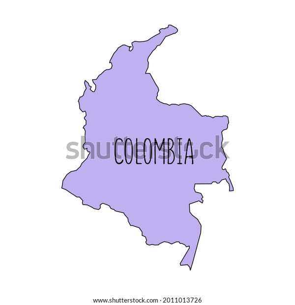Colombia Outline Map Vector Editable Stock Vector Royalty Free