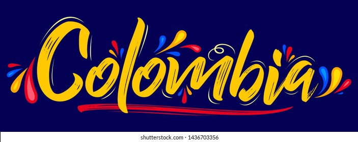 Colombia Patriotic Banner design Colombian flag colors vector illustration