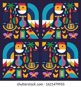 Colombia Pattern Vector. Festival Celebration. Summer Decoration. 