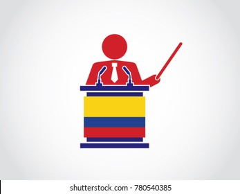 Colombia Podium Teacher Speech