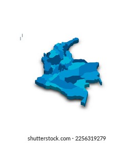 Colombia political map of administrative divisions