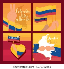 colombia protest manifestation demonstration set