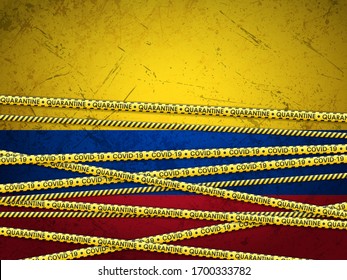 Colombia in quarantine textured background. Vector illustration.