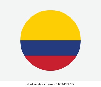 Colombia Round Country Flag. Circular Colombian National Flag. Republic of Colombia Circle Shape Button Banner. EPS Vector Illustration. svg