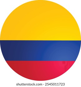 Colombia Round Flag Icon Vector
