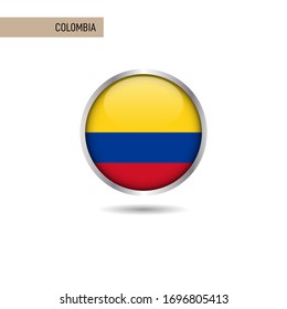 Colombia round flag vector design template