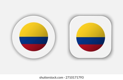 Icono de Botón de bandera nacional redondeado de Colombia