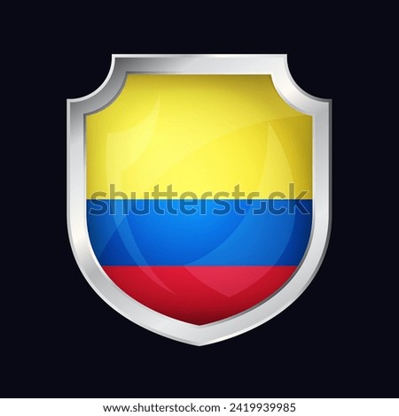 Colombia Silver Shield Flag Icon