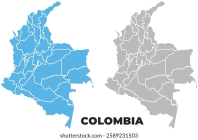 Colombia simple maps flat illustration
