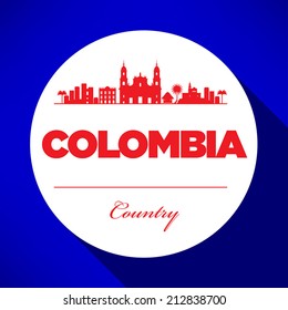 Colombia Skyline Typography Design