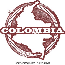 Colombia South America Country Stamp