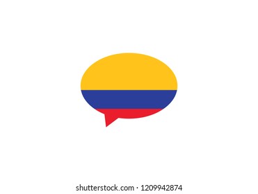 Colombia speech bubble language symbol country emblem national flag