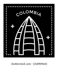 Colombia stamp glyph icon 