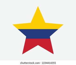 Colombia Star Flag. Colombian Star Shape Flag. Country National Banner Icon Symbol Vector 2D Flat Artwork Graphic Illustration svg