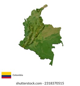 Colombia Topography Country  Map Vector