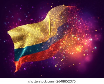 Colombia, Vector 3d con un toque de puntos de pintura, explosión de puntos de colores