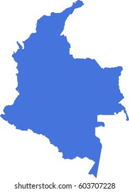 Colombia vector blue map
