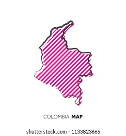 Colombia vector country map. Map outline with dots.