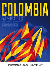 Colombia - Vector geometric background - modern flag concept - Colombian colors