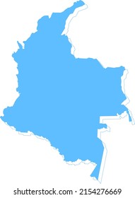 Colombia vector map.Hand drawn minimalism style.