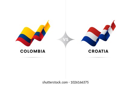 Colombia versus Croatia. Football. Vector illustration.