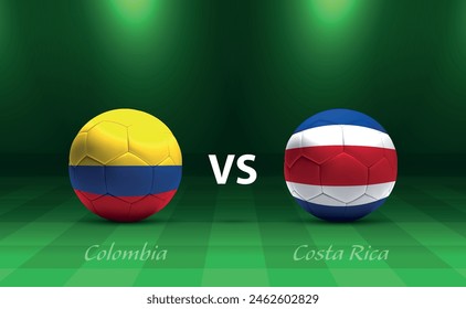 Colombia vs Costa Rica soccer scoreboard broadcast template America tournament 2024