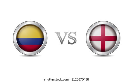 Colombia vs england flag concept for international championship football competition