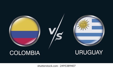 Colombia vs Uruguay flags banner