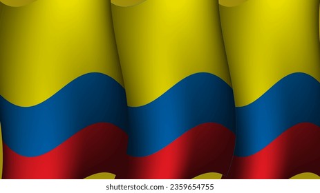 colombia waving flag background design vector illustration suitable for poster design about holiday, feast day and national independence day on colombia