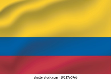 Colombia waving flag vector editable