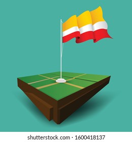 Colombia waving vector flag on the soil