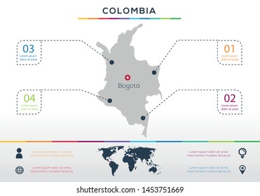 COLOMBIA-info graphics elements Vector illustration