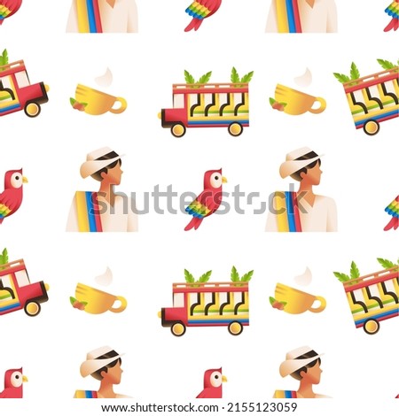 Colombian caribbean culture pattern Colombian culture background Vector illustration