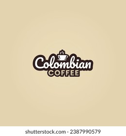 Colombian coffee logo or Colombian coffee label vector isolated in flat style. Best Colombian coffee logo vector for product packaging design element. Colombian coffee label vector for product.