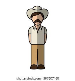 colombian coffee planter character vector illustration design