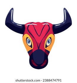 colombian culture bull mask illustration
