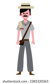 colombian farmer man vector isolated